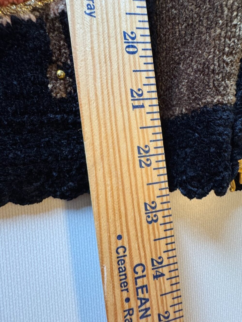 VTG 90s Whimsical Colorblock Patchwork Cardigan Small Green Tan Checkerboard - Picture 9 of 12